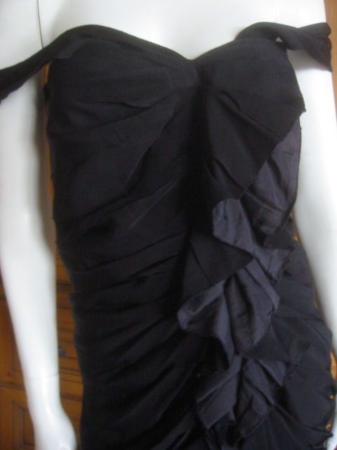 Ruffled off shoulder Little Black Dress ; Lanvin by Alber Elbaz 3