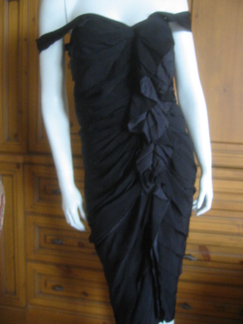 Ruffled off shoulder Little Black Dress ; Lanvin by Alber Elbaz 5