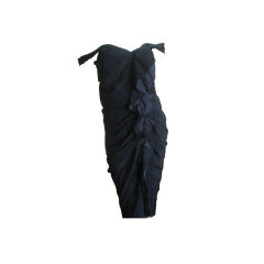 Ruffled off shoulder Little Black Dress ; Lanvin by Alber Elbaz