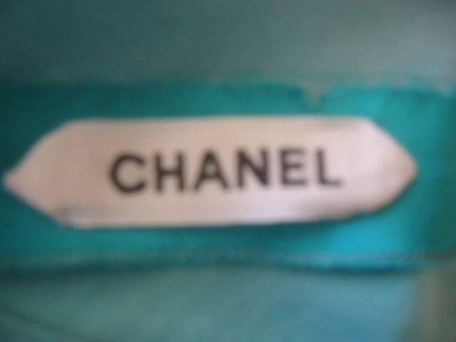 Chanel Haute Couture Green Silk Bias Cut Gown with Train 6