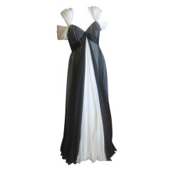 Vintage Jaqueline de Ribes Elegant Empire Silk Chiffon Gown sz 8