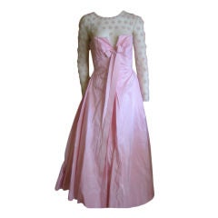 Bill Blass VIntage Lesage embelished Pink Gown sz 4