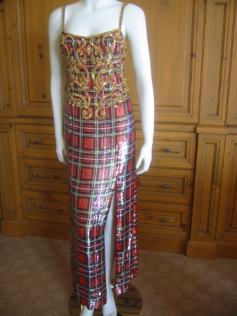 tartan sequin dress