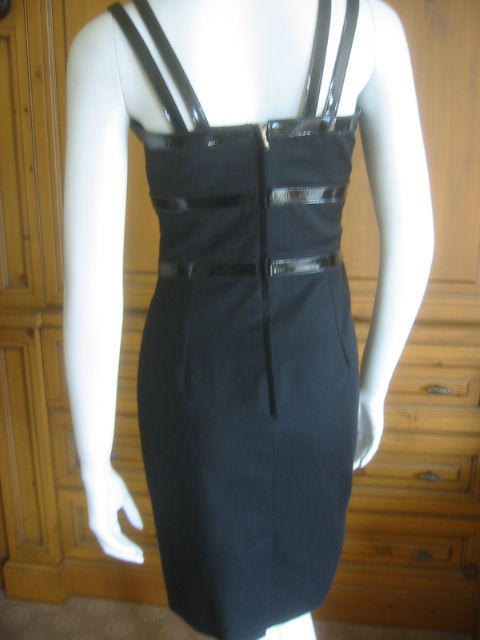 Dolce & Gabbana Sexy Little Black Dress w Patent Bondage Straps 1