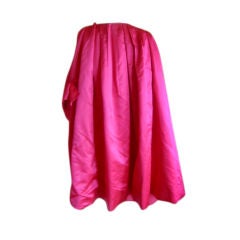 Retro Norell 1950's Dramatic Fucia Silk Opera Coat/Cape