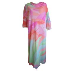 Vintage Leonard Paris Tropical Palm Leaf Silk jersey dress L -XL