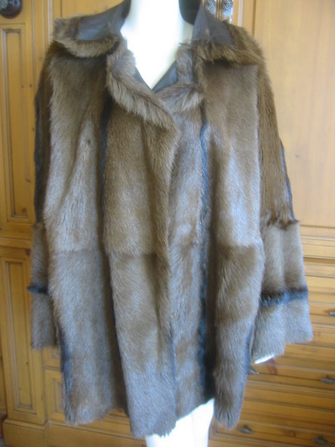 Luxurious reversable leather / fur jacket by Martin Margiela for Hermes<br />
There is a wide notch collar,this versatile jacket reverses from luxe leather with exquisite Hermes detailing, to a full fur jacket .<br />
I believe the fur is