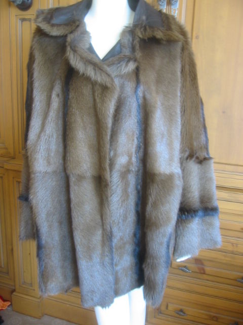 Hermes Margiela reversable leather to fur jacket 1