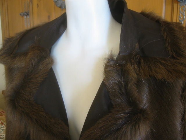 Hermes Margiela reversable leather to fur jacket 2