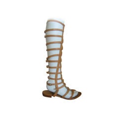 Chanel Tan Leather Gladiator Sandals sz 41 (11) Unworn