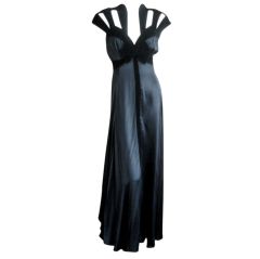 Thierry Mugler Black Silk Bondage Gown