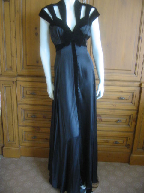 Thierry Mugler Black Silk Bondage Gown