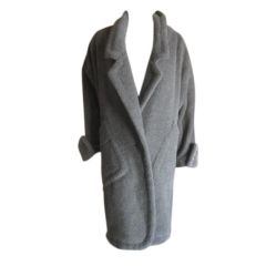 Vintage Byblos gray wool 1980's cocoon coat Unworn with tags