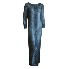 Pauline Trigere Amazing beaded sheer net full length dress