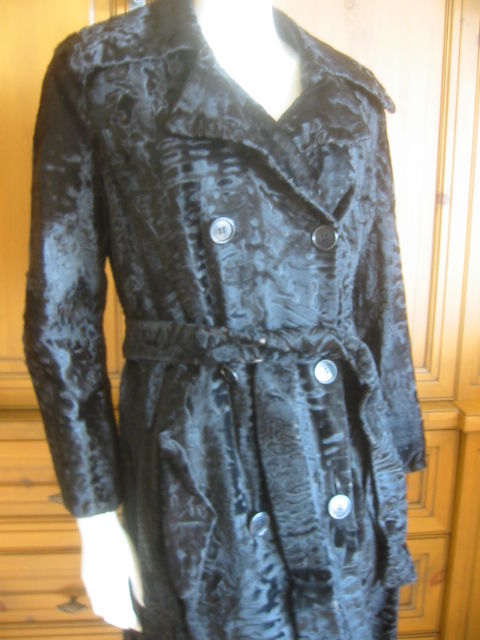 Women's Luxurious Swakara lamb black trench coat from Ben Kahn