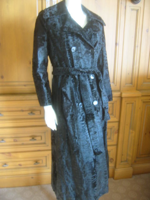 Luxurious Swakara lamb black trench coat from Ben Kahn 1