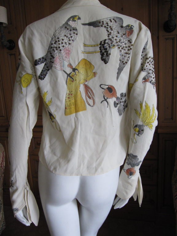 Women's Tina Leser hand painted beaded 