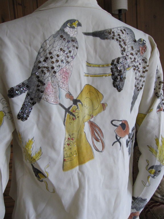Tina Leser hand painted beaded 