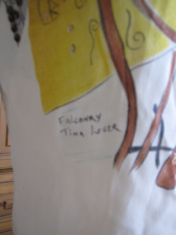 Tina Leser hand painted beaded 