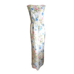 Luis Estevez beaded floral gown with scoop back