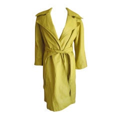 Bonnie Cashin Yellow Leather coat with belt