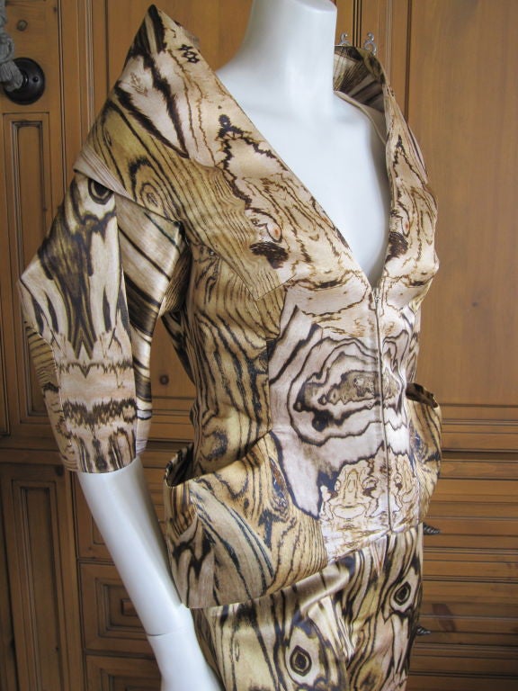 Women's Alexander McQueen wood grain suit Spring 09 sz 42