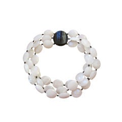 Giorgio Armani bold white agate three strand necklace