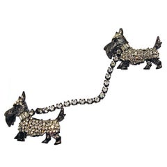 Pair of Scottie Dogs crystal pin set by R. Serbin