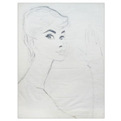 1954 Rene Bouche original Vogue portrait of Audrey Hepburn
