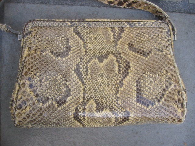 Vintage Python bag with bold hardware 2