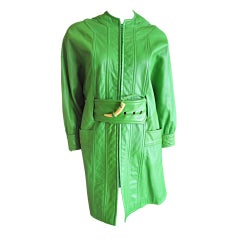 Giorgio di Sant
angelo green leather coat Vintage Giorgio di Sant
angelo green leather coat
