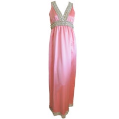 Oscar de la Renta for Jane Darby 1965 jewel trim gown sz 6