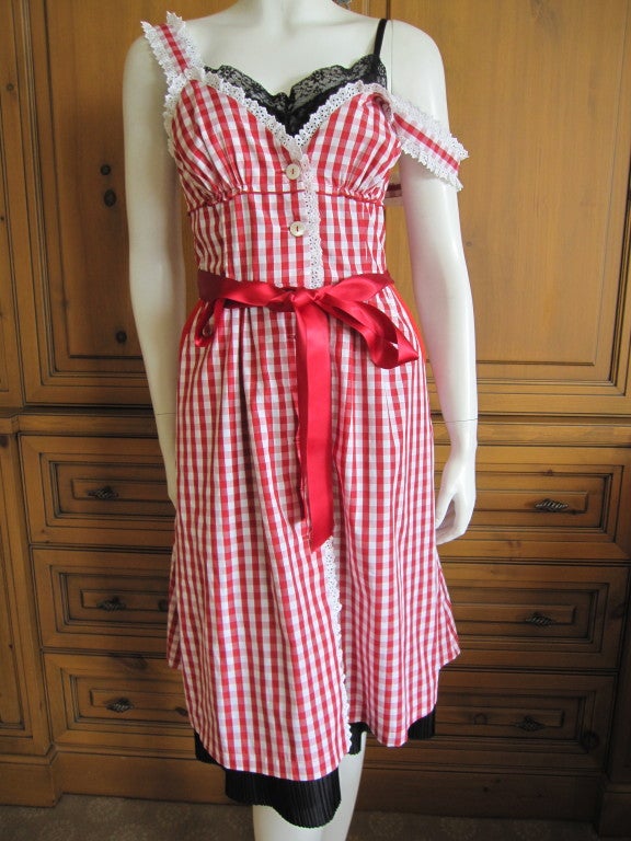 Women's Dolce & Gabbana Gingham dress with lace slip