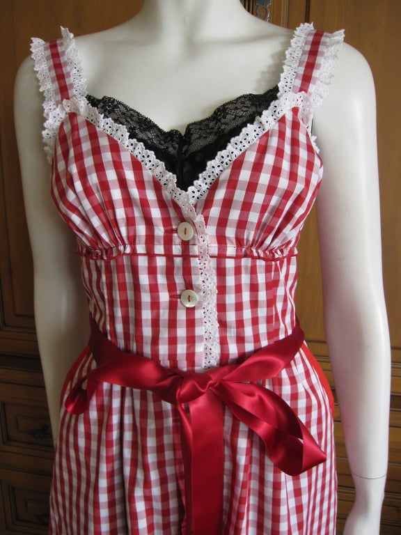 Dolce & Gabbana Gingham dress with lace slip 1