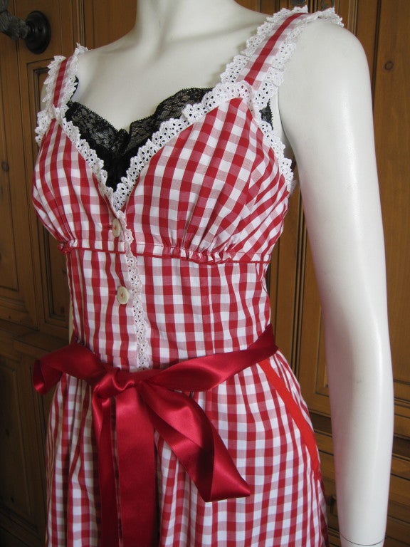 Dolce & Gabbana Gingham dress with lace slip 2