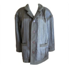Issey Miyake early pleated fleece lined jacket Issey Miyake early pleated fleece lined jacket