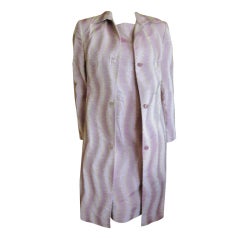 Versace Couture op art silk sheath dress with matching coat