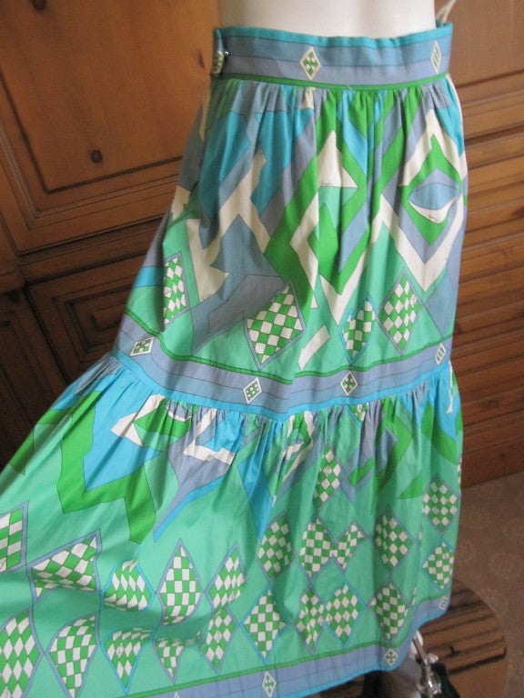 Emilio Pucci cotton peasant skirt with sweater at 1stdibs