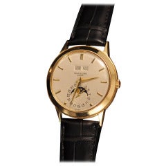 Vintage Patek Philippe Yellow Gold Perpetual Calendar Wristwatch Ref 3448 Circa 1974