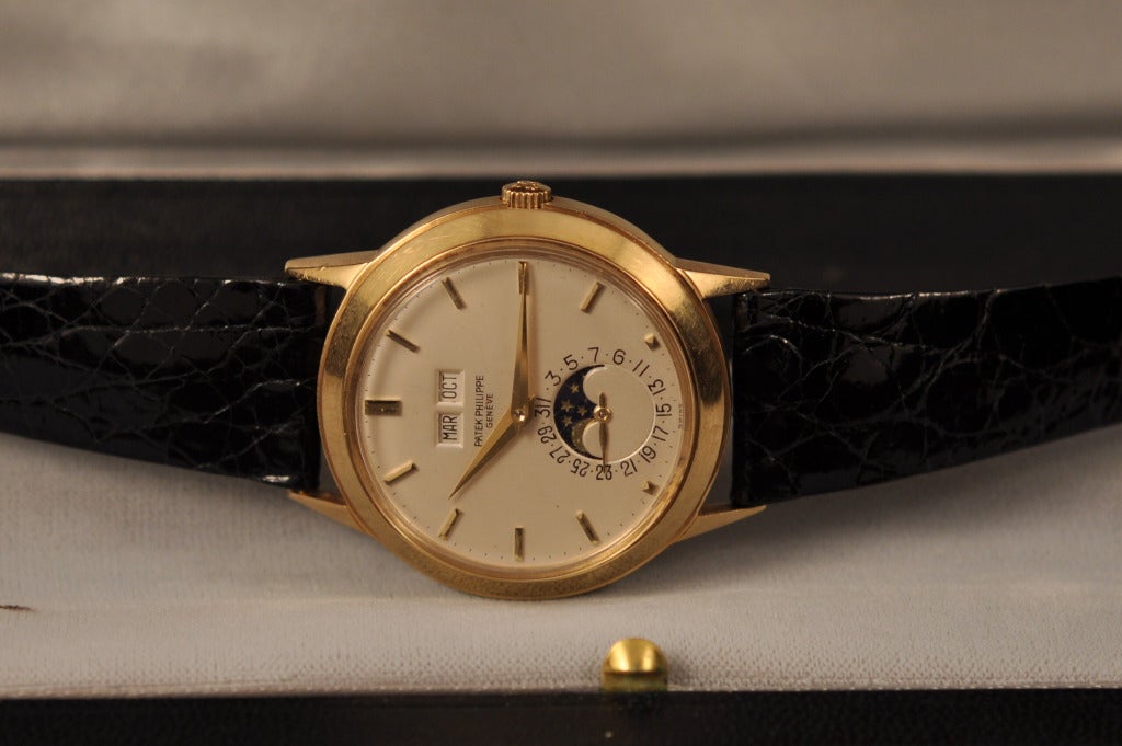 Men's Patek Philippe Yellow Gold Perpetual Calendar Wristwatch Ref 3448 Circa 1974