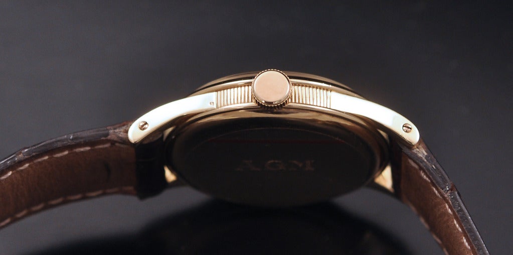 A fine and rare Breguet 18k yellow gold manual-wind Peseux 260 calibre movement wristwatch with silvered dial.