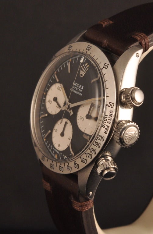Very rare Rolex stainless steel Daytona chronograph wristwatch, circa 1973, Fuerza Aerea Del Peru. According to our research there have been 14 Fuerza Aerea Del Peru Daytonas sold in international auction houses since 2000 and only two of them were