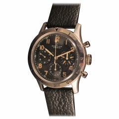 Vintage Breitling Stainless Steel Co-Pilot A.V.I Chronograph Wristwatch circa 1960s
