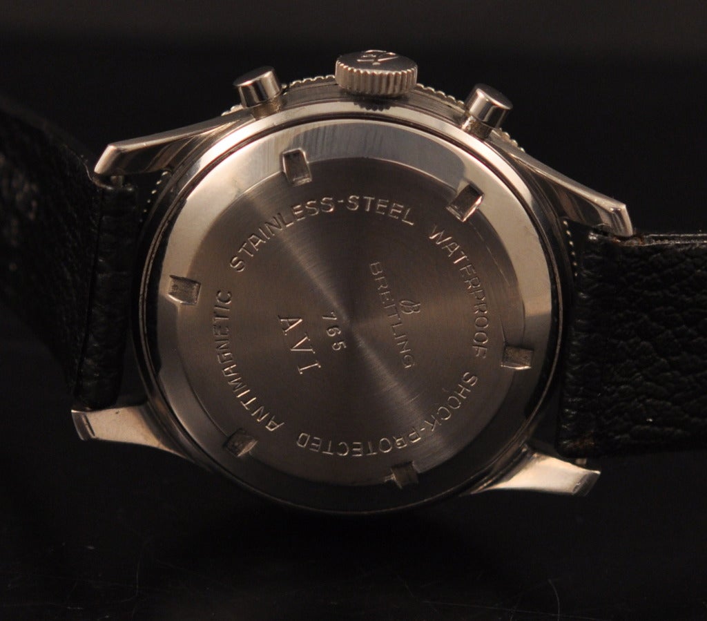 Breitling Stainless Steel Co-Pilot A.V.I Chronograph Wristwatch circa 1960s 1