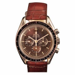 Omega Stainless Steel Speedmaster Chronograph Wristwatch with Chocolate Dial circa 1969