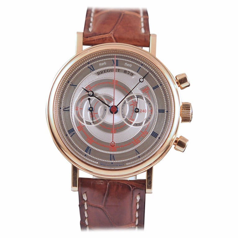 Breguet Rose Gold Chronograph Wristwatch circa 2008 For Sale