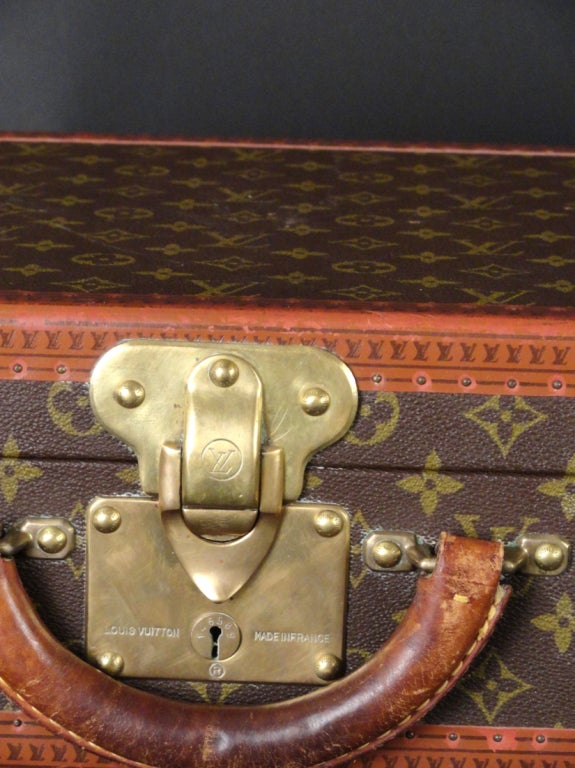 c.1960 Small Brown Leather Louis Vuitton Suitcase 2