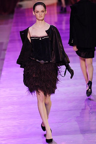 Lanvin Fall 2010 Runway Silk & Feather Flapper Dress 3