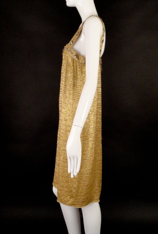 2005 Lanvin Beaded Silk Flapper Dress In Excellent Condition In Dallas, TX