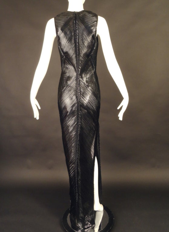 TOM FORD Spring, 2013 Black Patent Leather Evening Gown 1